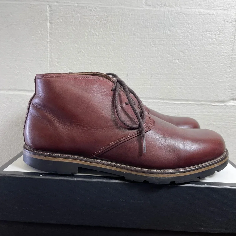 L L Bean Chukka Ankle Boots‎ Burgundy Leather Lace up Men's Size 11 M
